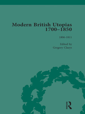 cover image of Modern British Utopias, 1700-1850 Vol 5